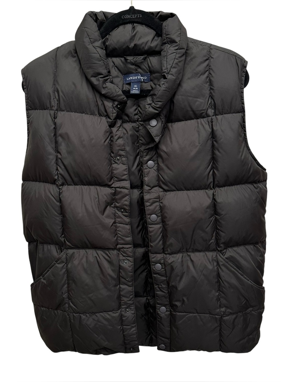 Lands End womens XL down puffer vest size brown gorpcore